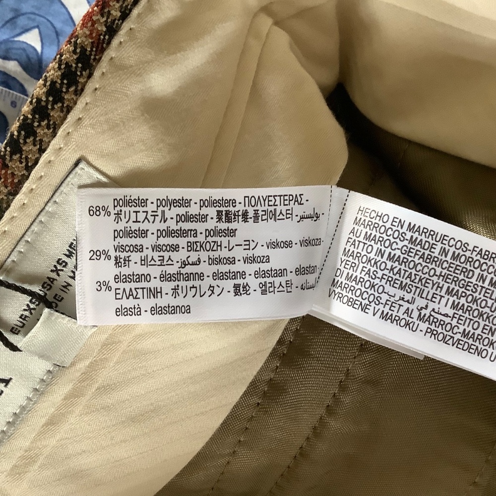 ZARA Women Collection Check Darted Trousers Light Brown SZ XS - Picture 15 of 16